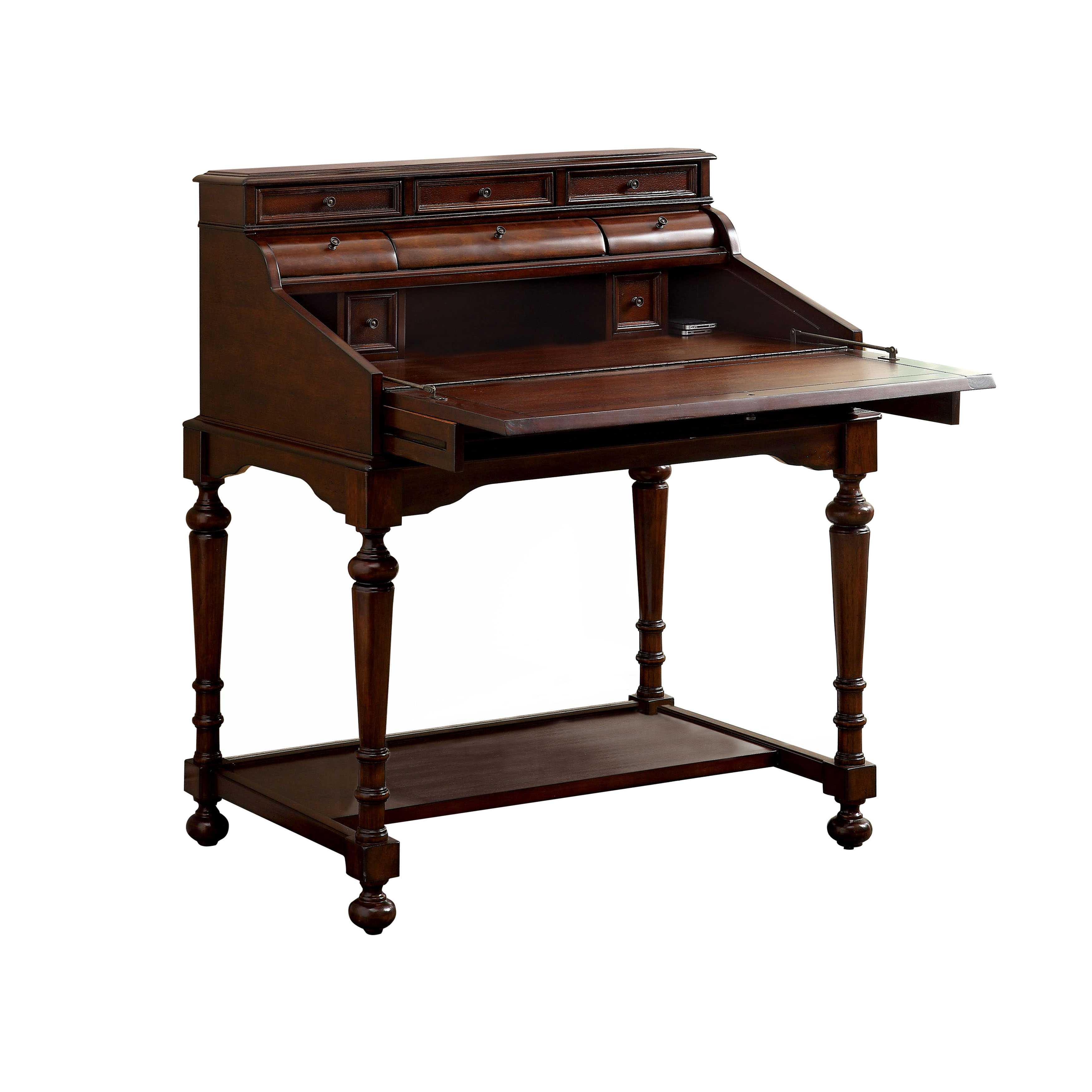 Orison Traditional Style Secretary Desk With Fold Out Tray Luchy