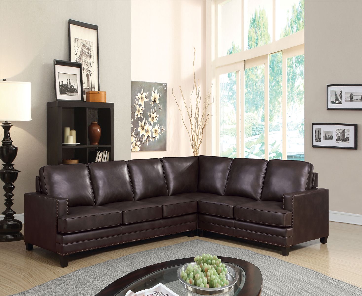 upton espresso leather sofa