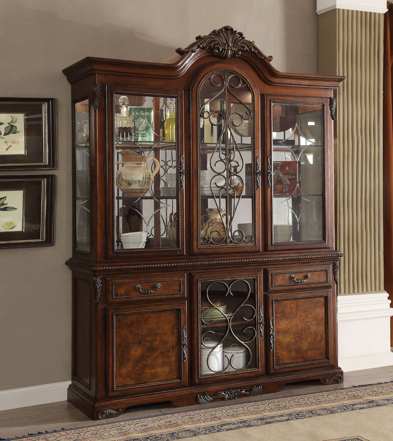 60144 Wycliff Cherry Storage Buffee Hutch China Luchy Amor