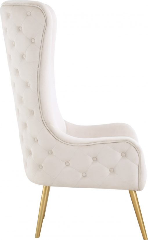 536Cream Alexander Velvet Accent Chair - Luchy Amor Furniture