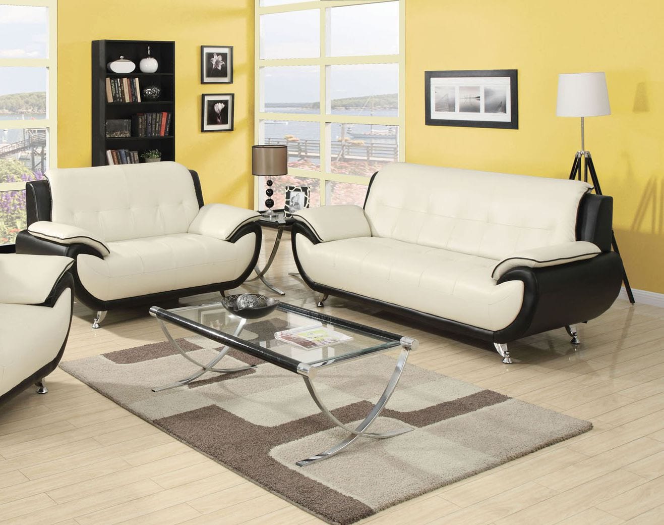 cream bonded leather sofa