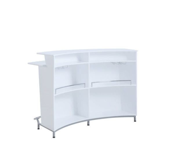 180239 3-Tier Bar Unit Glossy White - Luchy Amor Furniture