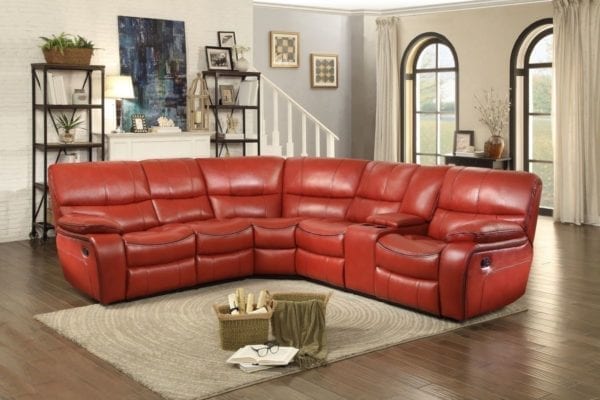 red leather sectional sleeper sofa set