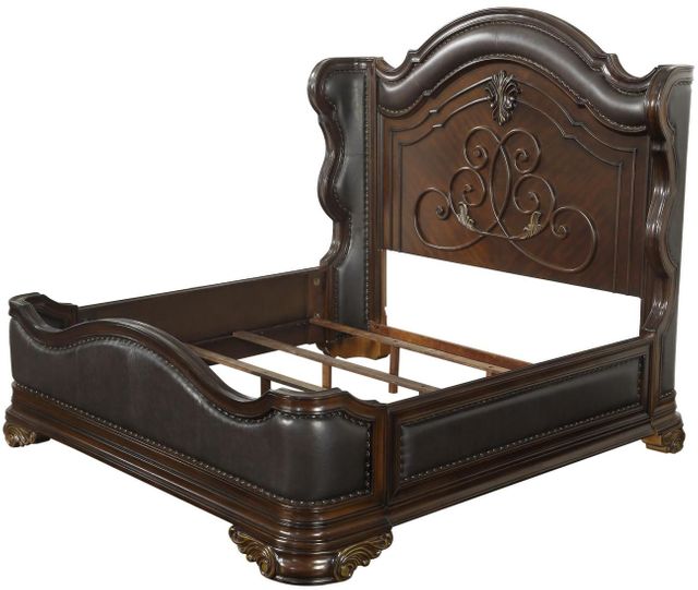 Royal Highlands Rich Cherry Queen Panel Bed Luchy Amor Furniture 