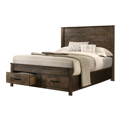 222631q S4 Woodmont 4 Piece Queen Platform Bedroom Set Rustic Golden Brown Luchy Amor Furniture 