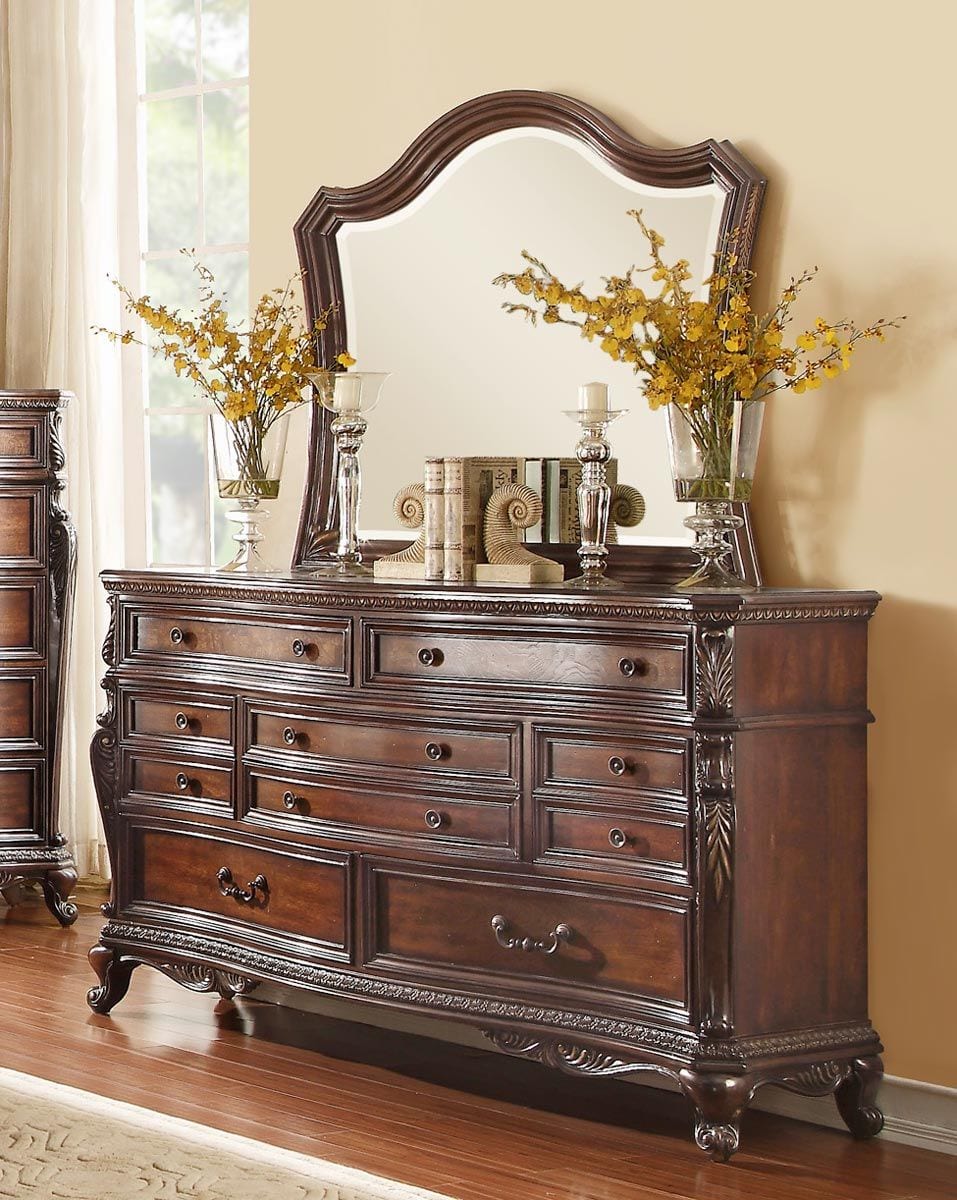 1935 5 Bonaventure Park Traditional Warm Cherry Wood Dresser Mirror Luchy Amor Furniture 7497