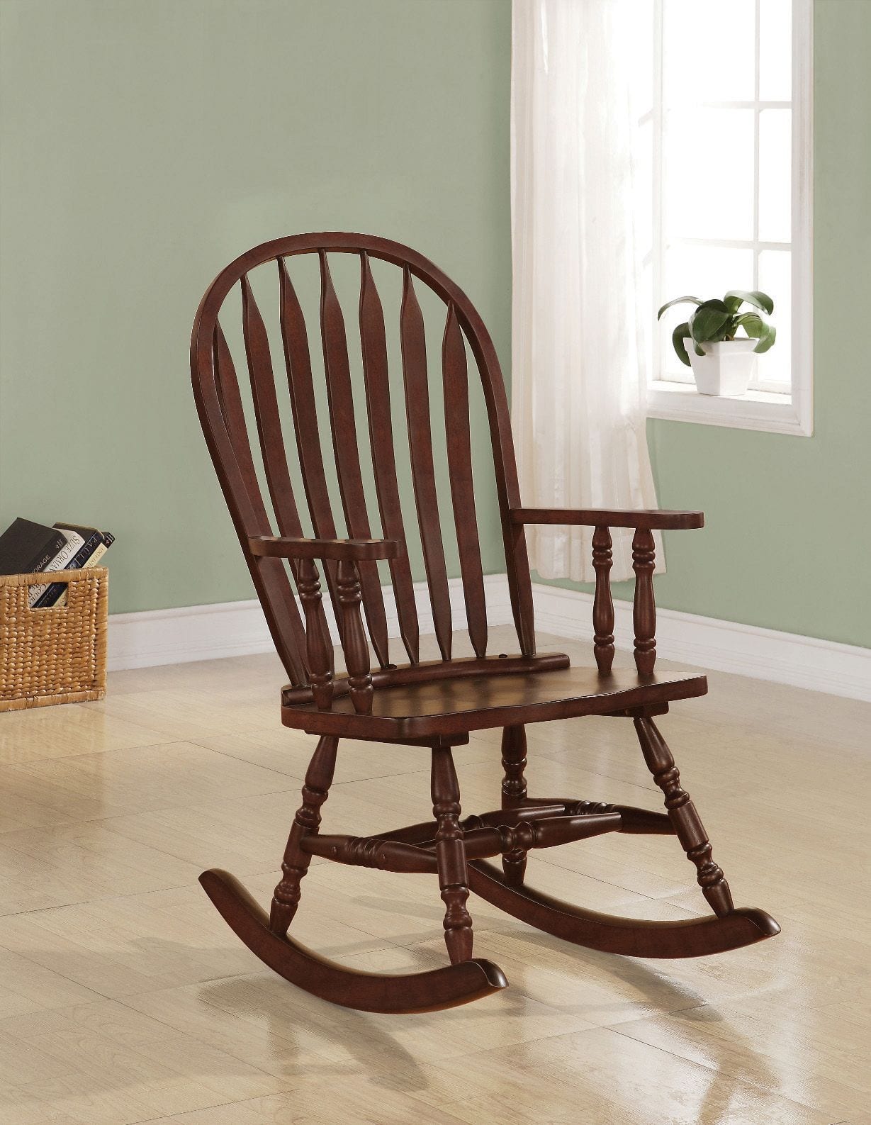 600186 Rockers Cappuccino Wood Rocker Chair - Luchy Amor Furniture