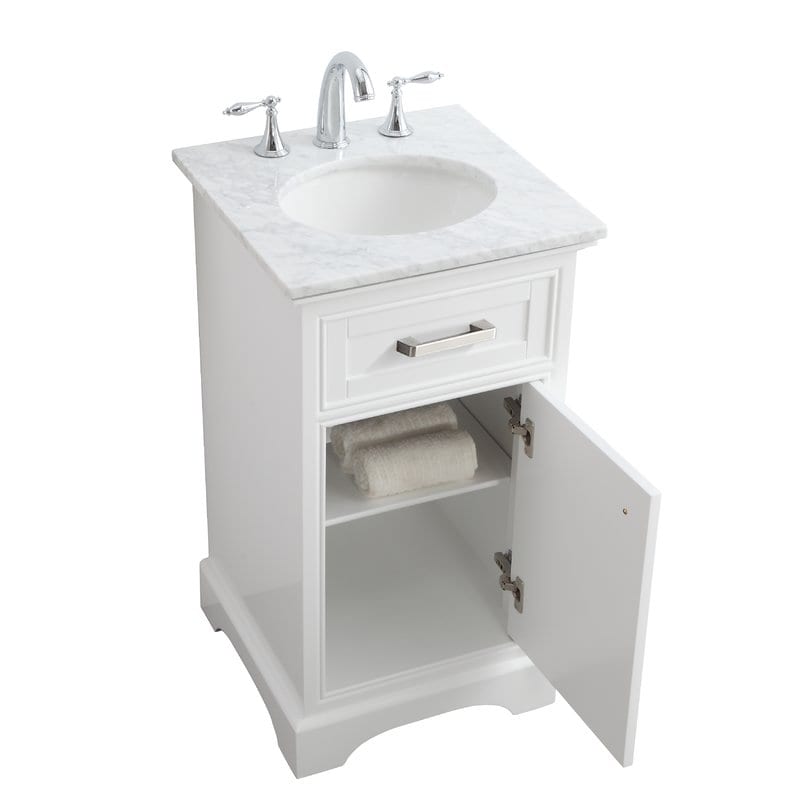 19 In Single Bathroom Vanity Set In White Luchy Amor Furniture 8485