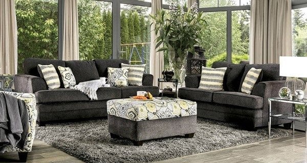 Sm4130 Sf Dark Gray 2pc Living Room Set Luchy Amor Furniture