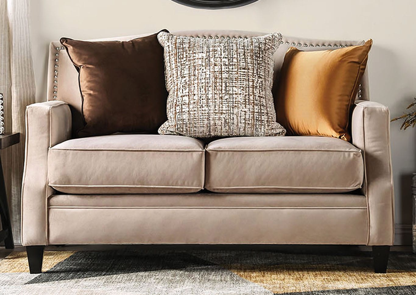 Sm2681 Sf Beige Sofa And Loveseat Luchy Amor Furniture