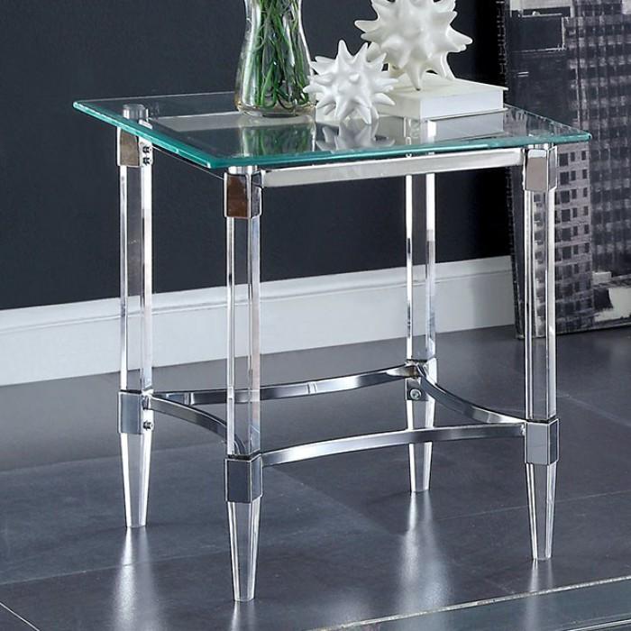 CM4164E BEAUMARIS GLASS METAL END TABLE Luchy Amor Furniture