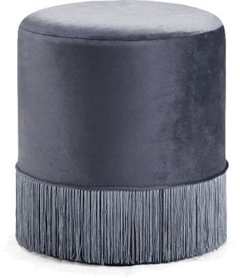 130Grey Teddy Velvet Ottoman | Stool - Luchy Amor Furniture