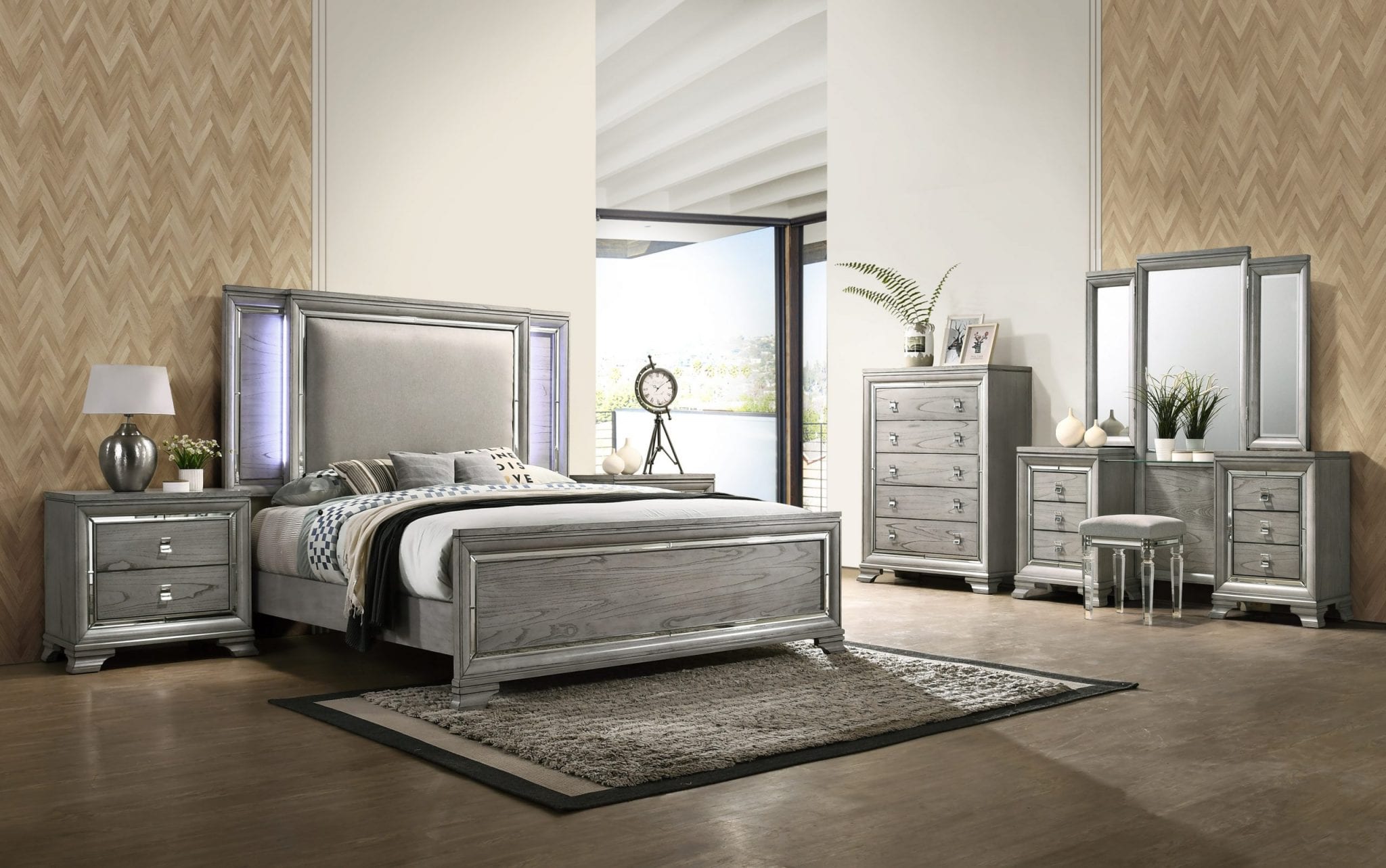 grey queen bedroom furniture set
